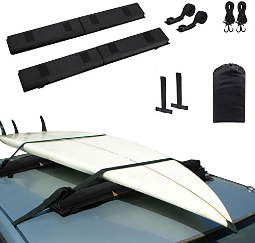 Autodachgepäckträger | Platzsparender Dachgepäckträger | Universelle Gepäckträgerpolster für Kajaks, Surfbretter, Kanus, Snowboardanzüge und Autodachträger