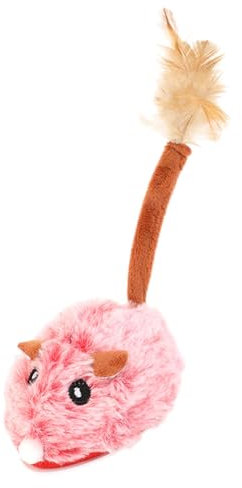 Meiliyizu Cat Electric Mice Toy, Electric Mice Pet Toy for Cat Teaser Animal Toy Interaction Plush Mouse Dog Toy Realistic Mice for Boredom Cats Hunting, Pink