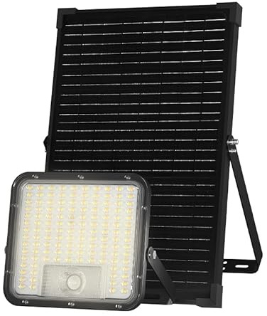 Stak by Velamp CUBE XL: 9600 Lumen solarbetriebener LED-Flutlichtstrahler. Mit PIR und deportiertem Panel