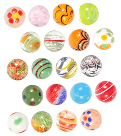 TOYANDONA Lot de 20 Billes en Verre Colorées 0.63 Pouce pour Jeux d'enfants Décoration D'Aquarium Remplissage De Vase Et Arrangements Floraux Artisanaux