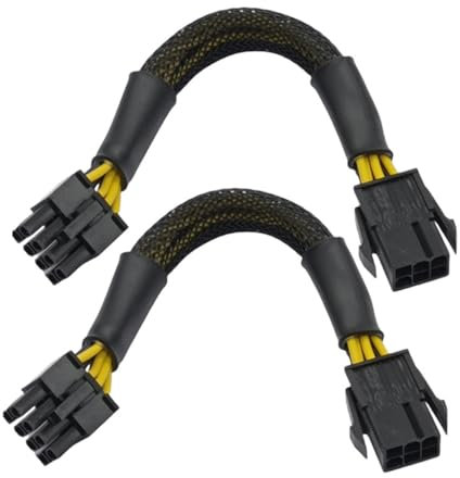 TIANQUXNGI CPU 6Pin to 8Pin Power Supply Line Graphics Video Card Extender Cable Power Cable for Graphics Card Chassis Accessories