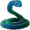 Joycabin 3D Gedruckte Schlange Spielzeug, 60cm Flexible Schlangen Fidget Toys, Schlangen Modell, 3D Gedruckte Tiere Spielzeug für Kinder Geschenke Schreibtisch Wohnkultur (Blau Grün)