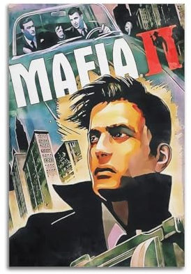 ZKMBMU Poster, Motiv: Game Mafia II, dekoratives Gemälde, Leinwand, Wandposter und Kunstdruck, moderne Familienschlafzimmer-Dekoration, Poster, 60 x 90 cm