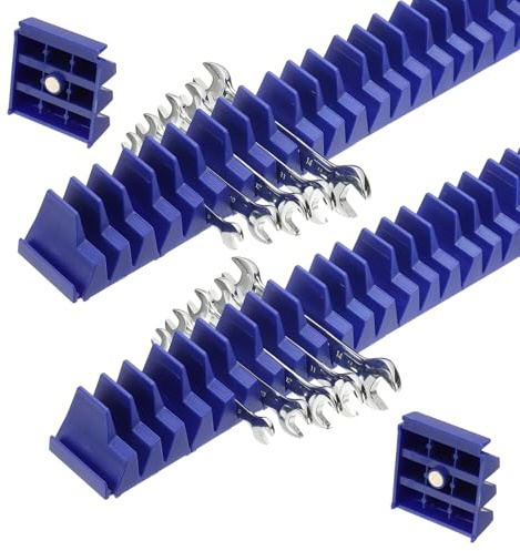 PATIKIL 46pcs Magnetic Wrench Organizer for Tool Box Blue | Magnetic Modular Wrench Organizer Holder,Toolbox Universally,for 46 Tools Drawer Chest Ratcheting Offset Wrenches