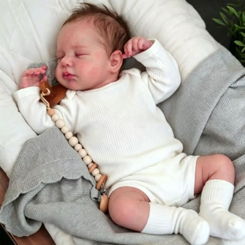 Anano Reborn Baby Vollsilikon Lebensecht 50cm Reborn Baby Puppe Junge Babypuppen Puppen Silikon Babys Echtes Aussehen Babys Waschbare