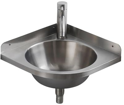 Lavello angolare in acciaio inox 304 da parete, lavello da cucina triangolare, mini lavabo, per camper, roulotte, barca
