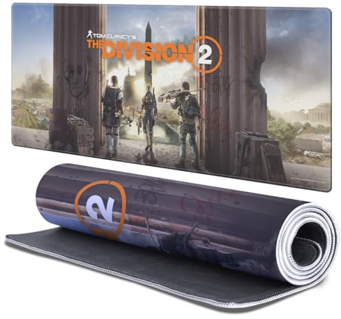 Head Case Designs Offizielle Tom Clancy's The Division 2 Plakat Division 2 Key Art 37.4 x 15.75 x 0.16 inches (900 x 400 mm) - XL Gaming-Schreibtisch PC-Tastatur Mauspad