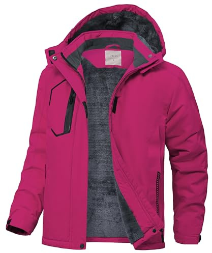 Zoofly Winterjacke Kinder Warm Gefütterte Wasserdicht Skijacke mit Abnehmbar Kapuze Outdoor Wanderjacke