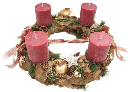 Adventskranz D40cm Altrot haltbar | Durchgewachst, Weihnachten, Advent
