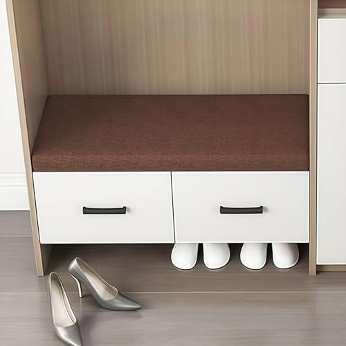 JIAFANG Maßgeschneiderte Sitzkissen für Bank 40 x 90 cm Unterseite Antirutsch Stuhlkissen mit Reißverschluss für Bank, Fensterbank, Gartenmöbel, Terrasse, Drinnen, braun