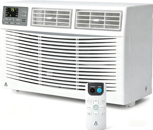 8000 BTU Window Air Conditioner, Window AC Unit 115V Cools Up to 350 Sq.Ft, Energy Saving with Remote & App Control & Timer, Perfect for Small Bedroom or Living Room, Easy Install Kit