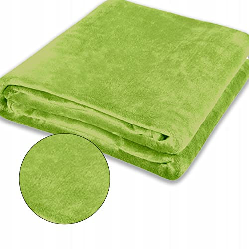 All4All Dünne Tagesdecke 160x200 220x200 Comfort Sofadecke Bettüberwurf Kuscheldecke Decke Mikrofaser Lila Hellblau Rot Grün Schwarz Ecru Beige Grau Kuschelig Warm (220 x 200 cm, Grün)