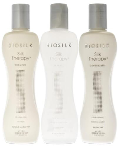 BIOSILK SILK THERAPY 207+207+207 ml set 3pz shampoo/balsamo/olio brillantezza