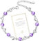 Armband Herz Armband Silber 925 Armband Damen Zirkonia Armband Silber Armband Lila Kristall Verstellbar Armband Schmuck Damen Geschenk für Weihnachten Valentinstag für Sie Damen Frauen