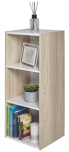 Iris Ohyama Platzsparendes Regal, Extra Breit, 3 Ebenen, Hellbraun, Verstellbar, Modular, Für Wohnzimmer, Homeoffice, Schlafzimmer, Organisation, Bücher, CD, Dekor, Einfache Montage, UB-9035