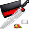 MOSFiATA 10 Chef Knife, Japanese Kitchen Knife, Pro Sharp Meat Vegetable Chopping Knife, Premier High Carbon German EN1. 4116 Stainless Steel, Full Tang Blade Cooking Knife with Finger Guard Gift Box