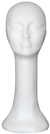 Dellefuture Schaufensterpuppe Kopf Modell, Schaum Frau Schaufensterpuppe Kopf Langer Hals Für Perücke Hut Brille Schal Schmuck Display Stand Modell Weiß
