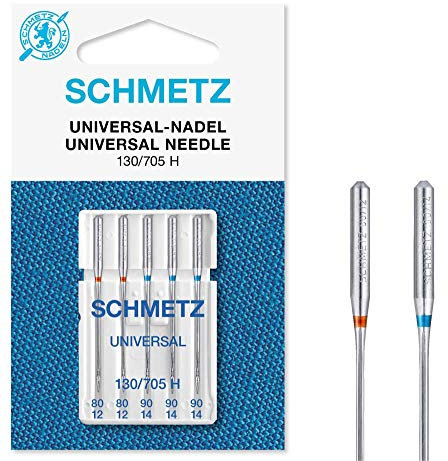 SCHMETZ | 5 Nähmaschinennadeln | Universal | 130/705 H | Nadeldicke 80/12-90/14 | auf jeder gängigen Haushaltsnähmaschine einsetzbar