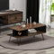 Homidea Milestone Couchtisch - Moderner Wohnzimmertisch - Kaffeetisch - Beistelltisch in trendigem Design mit extra Ablagefläche (Nussbaum/Schwarz)