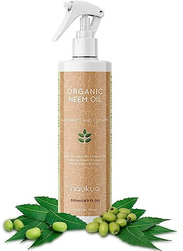 naukua 500ml Huile de Neem Biologique - Plantes et Fleurs - 100% Naturel - Intérieur et Extérieur - Spray Prêt à l'emploi