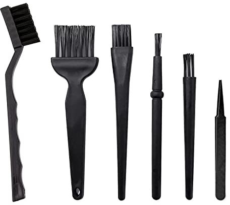 iJiZuo Keyboard Cleaning Kit, 6 in 1 Computer Keyboard Cleaning Brush Kit, Electronical Dust Cleaning Removal Brush Kit, Nylon Anti Static Brushes Cleaning Home Cleaning, Plastic Black