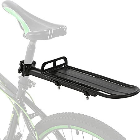 Bike Pannier Rack for Bicycles Retractable SHUAIGUO Retractable Aluminum Alloy Bike Mount Bicycle Rear Seat Post Rack Bicycle Pannier Luggage Cargo Carrier Rack, Black
