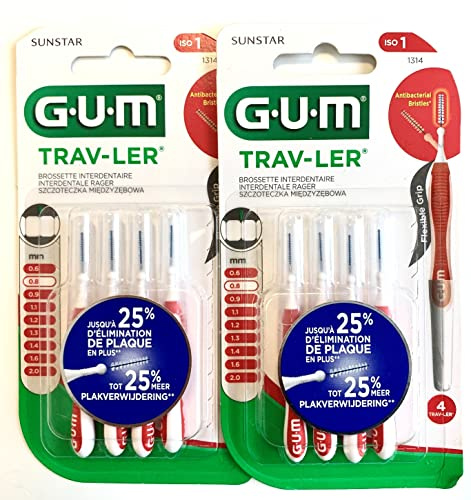 GUM Proxabrush Travler 4 Interdentalbürsten – Ref: 1314: 0,8 mm (2)
