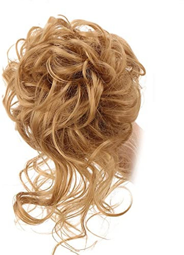 Haarteile Messy Bun Haarteil Scrunchie Super lange zerzauste Hochsteckfrisur Haarverlängerung mit elastischem Band lockig gewellter Pferdeschwanz Synthetischer Chignon for Frauen Haarteil Haargummi