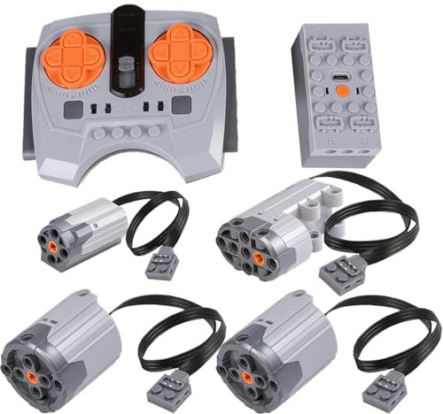 Scakbyer 6St. Technik Power Function Set kompatibel mit Technic Autos, Include 1 x APP Fernbedienung, 1 x Lithium-Batteriebox, 1 x Steering Motor, 2 x XL-Motor, 1 x M-Motor