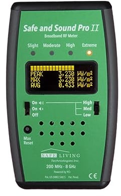 Safe & Sound Pro II HF-Detektor | Messung elektromagnetischer Strahlung für Gesundheit und Wohlbefinden | Strahlungsdetektor für elektromagnetische Felder | EMF-Messgerät