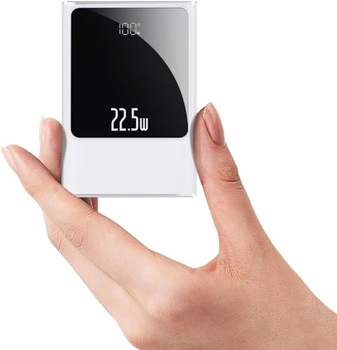22.5W Super Fast Power Bank 10000mAh USB C Outputs & Inputs Portable phone Charger Mini Battery Pack Compatible with iPhone Samsung Tablet and More (White)