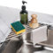 Tomorotec Abtropfgestell zum Aufrollen für Spülbecken, klein, faltbar, Edelstahl, Mehrzweck-Küchen-Abtropfgestell, Untersetzer, rostfreier Organizer, Aufbewahrungsregal und Platzsparer