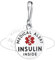Divoti Medizinische Warnmarke mit Reißverschluss, Edelstahl, Insulin, 3,2 cm, 1 Stück