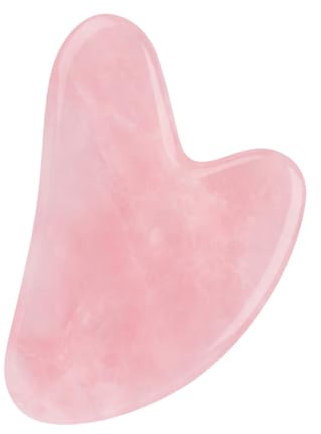 ZCSOWE 1 Pezzo Gua Sha Quarzo Rosa - Naturale Massaggiatore Viso Rilassante e Rimodellante per la Vostra Pelle - Gua Sha Anti-età - Viso Autentico e Durevole