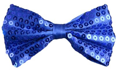 KAREN66 Glitzer Fliege Herren Damen Fliege mit Pailletten, Glitzernde vorgebundene Fliege glitzernde Fliege funkelnde Paillettenfliege Karneval Mottoparty Kostüm Show Jungen Mädchen (Blau)