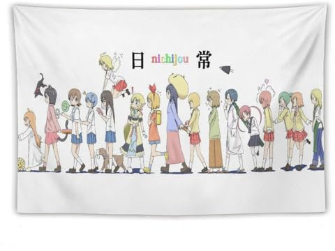 CEWO Japen Slice of Life Anime Nichijou Poster (4) Tapisserie, Wandkunstdruck, Geschenk, Bild, Gemälde, Wandteppich, Kunstwerk, Schlafzimmer, Heimdekoration, 152,4 x 228,6 cm