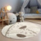 carpet city Kinderteppich Creme, Beige - 120x120 cm Rund - Tier-Muster Giraffen - Kurzflor Teppiche Kinderzimmer, Spielzimmer