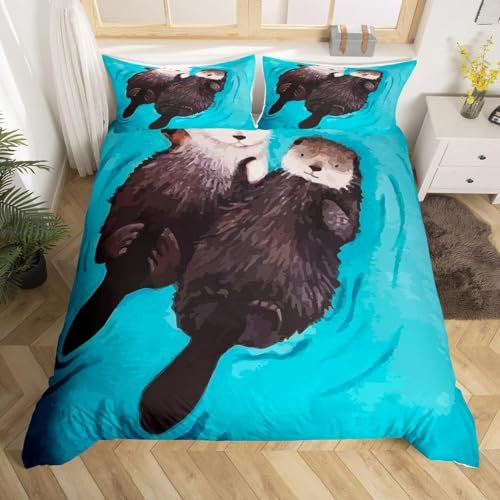 EXSANLIEAY Chinchilla Bettwäsche 135x200 Tier Bettbezug 3 Teilig Set mit 2 Kissenbezug 80x80 cm, Weich Mikrofaser Bettwäsche-Sets mit ReißVerschluss