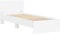 vidaXL Bettgestell, Bettrahmen mit Lattenrost, Bett Gästebett mit Kopfteil, Einzelbett Schlafzimmerbett Schlafzimmermöbel, Weiß 75x190cm Holzwerkstoff