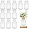 12 Stück Kleine Vasen, Mini Glasvasen Mini Blumenvasen für Tischdeko, 250ml kleine Väschen mit Juteschnur, Kristall Vase GlasfläSchchen für Wohnung Gartenparty Wedding Decoration