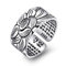 LOOMIKKE Vintage-Ring, Amulett, Buddha, Lotus, buddhistisch, chinesischer Buchstaben-Öffnungsring, für Herren und Damen, Schmuck, buddhistisches Herz, Sutra-Ringe, 3, Kupfer, Kein Edelstein