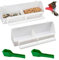 Ksvaye 2 Pièces Mangeoire pour Perruches - Distributeur de Nourriture pour Oiseaux en Plastique avec 2 Cuillères à Graines