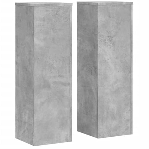 vidaXL Supports pour plantes 2 pcs gris béton bois d'ingénierie, support de fleurs, support de pot de plante, support de plante