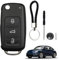 3 Boutons Télécommande Boîtier Clef, Coque de clé de Voiture Pliante de Remplacement pour VW Golf Mk6 T1guan Polo Passat CC Seat Skoda Octavia