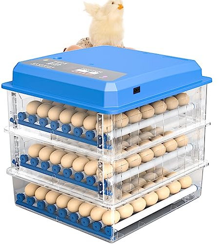 BINGQIAN Eier-Inkubator, Brutkasten für 56/98/152 Eier, automatische Eierwendefunktion um 360 °, intelligente Geflügelbrütermaschine, zum Ausbrüten von Hühner-, Wachtel-, Vogel- und Taubeneiern,3