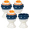 Autumnlife Eierbecher 4er Set, Porzellan Eierständer Frühstücksei Halter für alle Eigrößen, Blau Eierhalter in klassischer Form Runde eierbecher mit Glatte Oberfläche