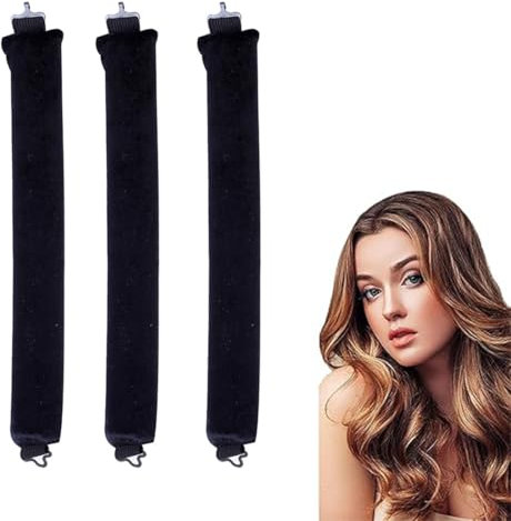 EIHI 3 Stück Hitzefreie Lockenwickler, Heatless Curls Band, Lockenwickler Über Nacht mit Haken, Overnight Blowout Locken Ohne Hitze, Lockenwickler Heatless Curls für Alle Haartypen