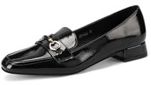 QUEEN HELENA Francescine ZM9802 Damen-Mokassins mit niedrigem Absatz, Schwarz , 38 EU