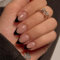 SXVME 30 Pcs Acrylic Press on Nails Short Almond, Black French Tip False Nails Short Pointed Stiletto, Natural Nude Fake Nails Set Classic Soft Gel Stick on Nail for Women Daily Wedding Wear