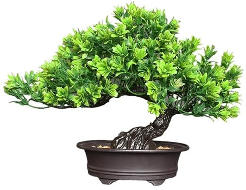 HFFKOS KüNstlicher Bonsai Simulated Plant Decorations, Fake Tree Bonsai Decorations, Plastic Flower Bonsai, Welcoming Pine FüR Zuhause(Green)